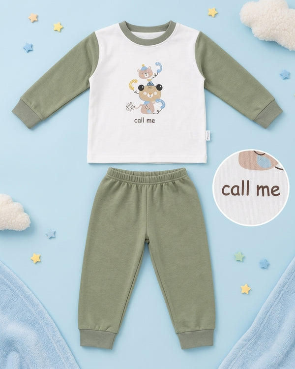 Winter Night Suit - Sage Hello Bear - C12