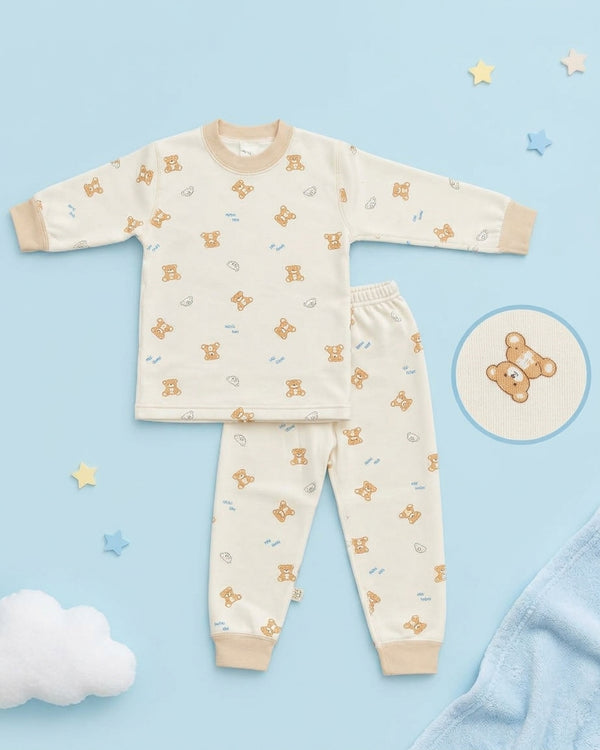 Winter Night Suit - Light Brown Bear - D10