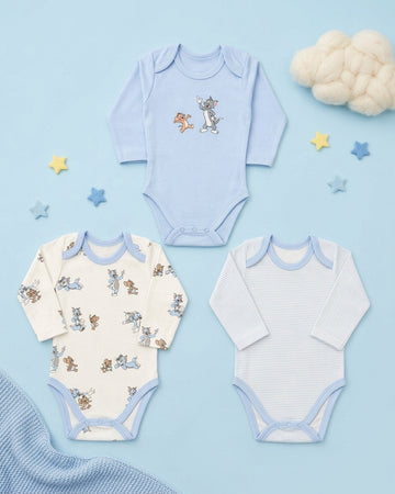 Pack of 3 Full Sleeve Bodysuits - Tom & Jerry - 003