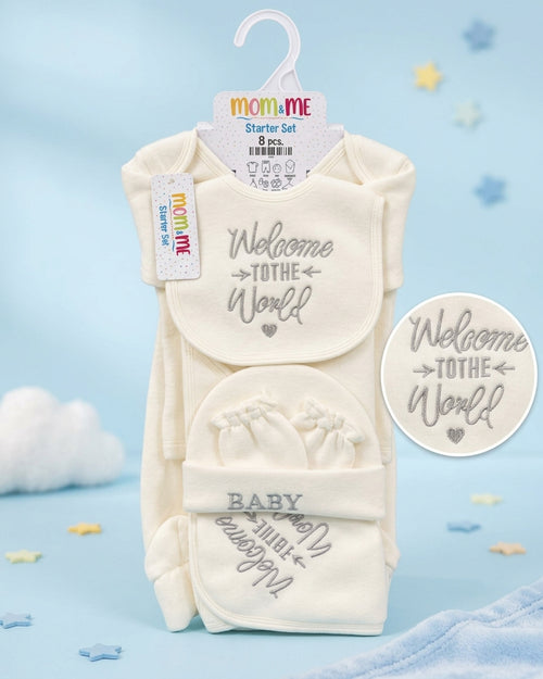 8 Pieces Fleece Starter Set - MM56 - Grey & White