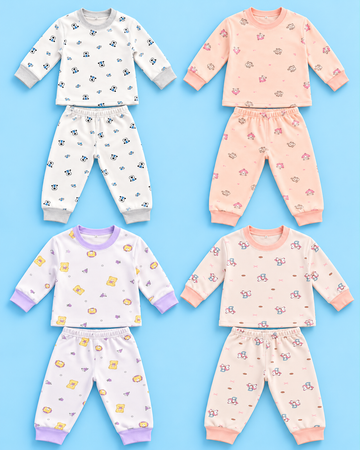 Baby Winter Night Suit – 4 Cute Printed Designs | Lune Kidz