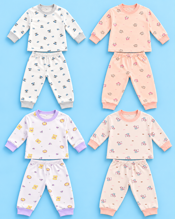 Baby Winter Night Suit – 4 Cute Printed Designs | Lune Kidz
